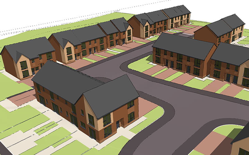 CGI image of proposed development in Mereside, Stalybridge