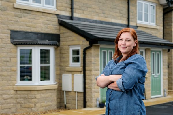 Rachael McKenna-McKeown with her new shared ownership home in Clitheroe