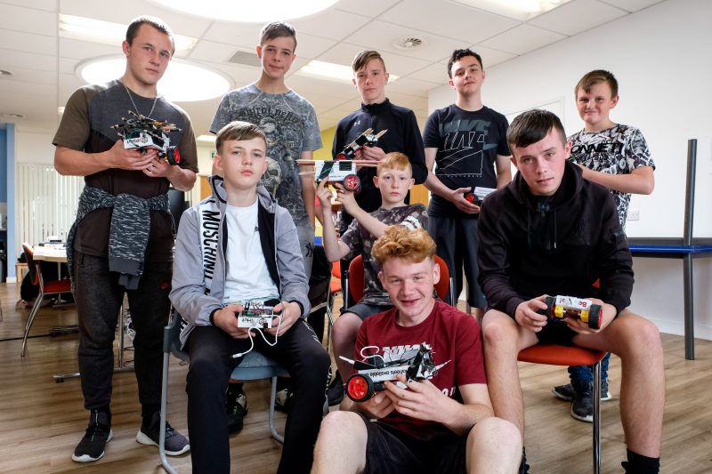 Young people in Tameside attend the HACK4: Sumo Robots event