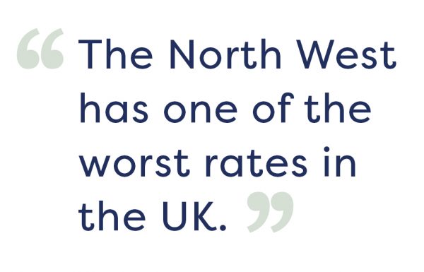 The North West has one of the worst rates in the UK