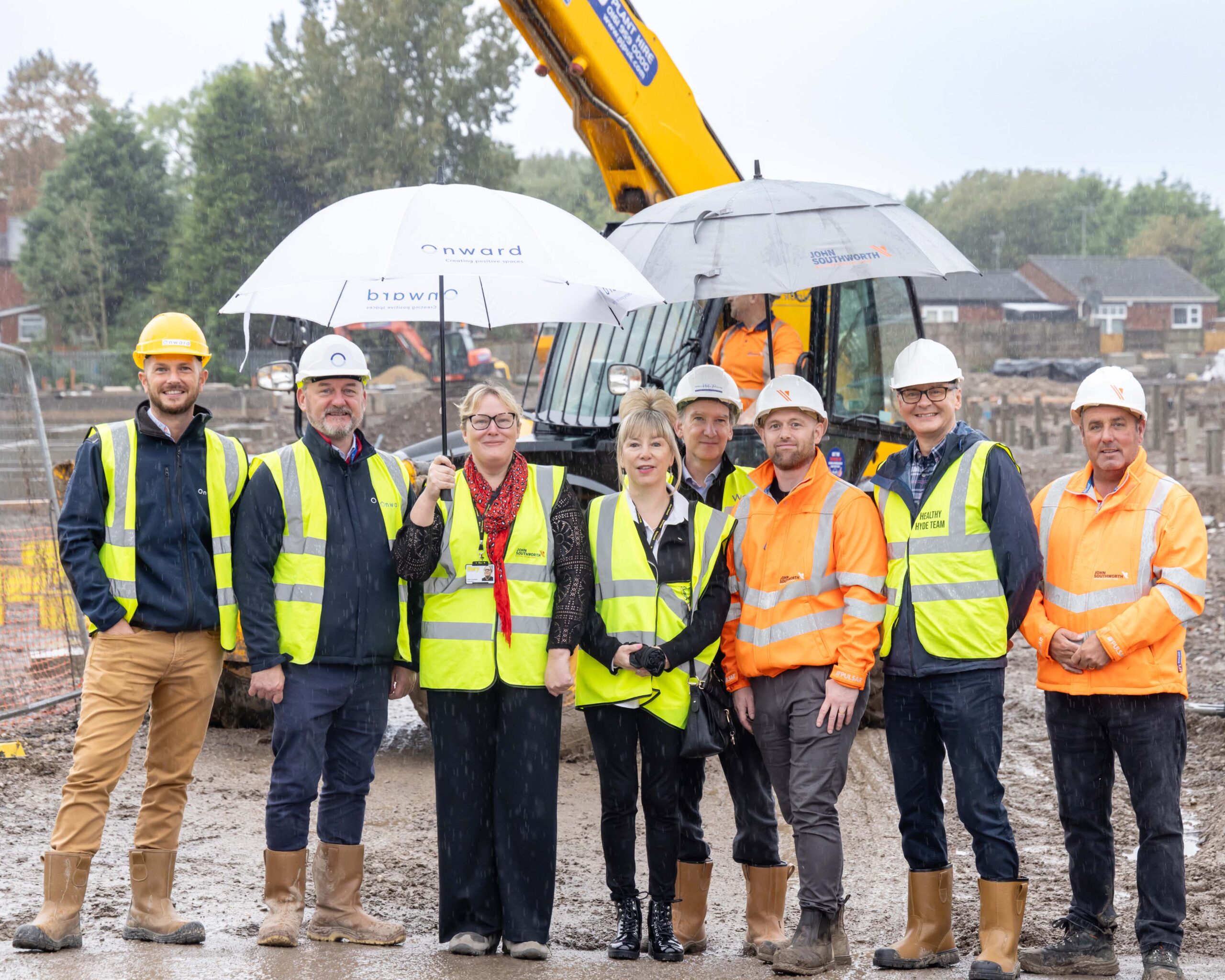 Bury Council's housing leads with representatives from Onward and contractor John Southworth