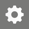 A grey button with white cog icon.